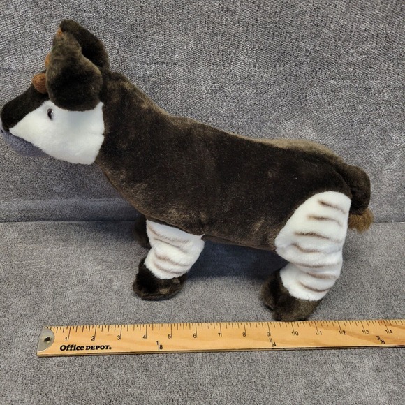 Wild Republic Okapi Plush Toy 2010 Brown White Stuffed Animal K & M Pellets - Picture 10 of 11